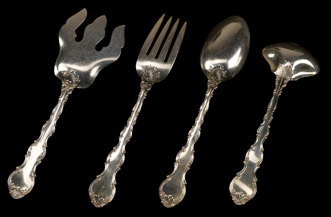 90 Pcs Gorham Sterling Flatware, Strasbourg Pattern - 8