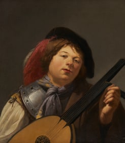 Pieter de Grebber O/C Painting, A Youth Tuning a Lute, ex-Christies/Jack Kilgore
