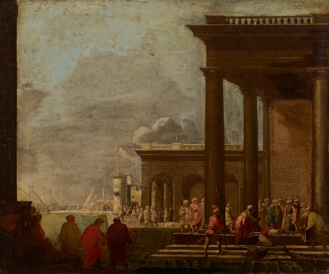 Italian School, 17th C. Circle of Codazzi, Architectural Capriccio (1 of 20)