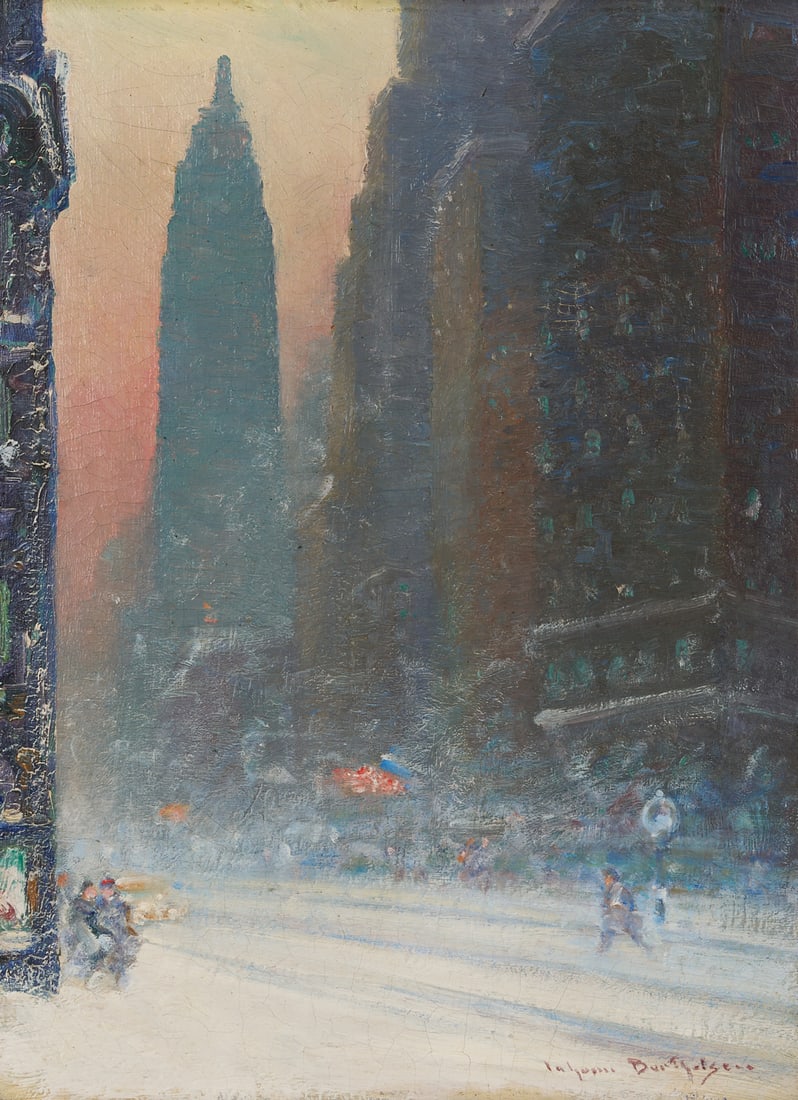 Johann Berthelsen O/C Snowy Manhattan Street Scene w/ Empire State Building (1 of 16)