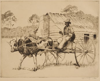 Alfred Hutty Signed Etching, On a Carolina Road, 1932