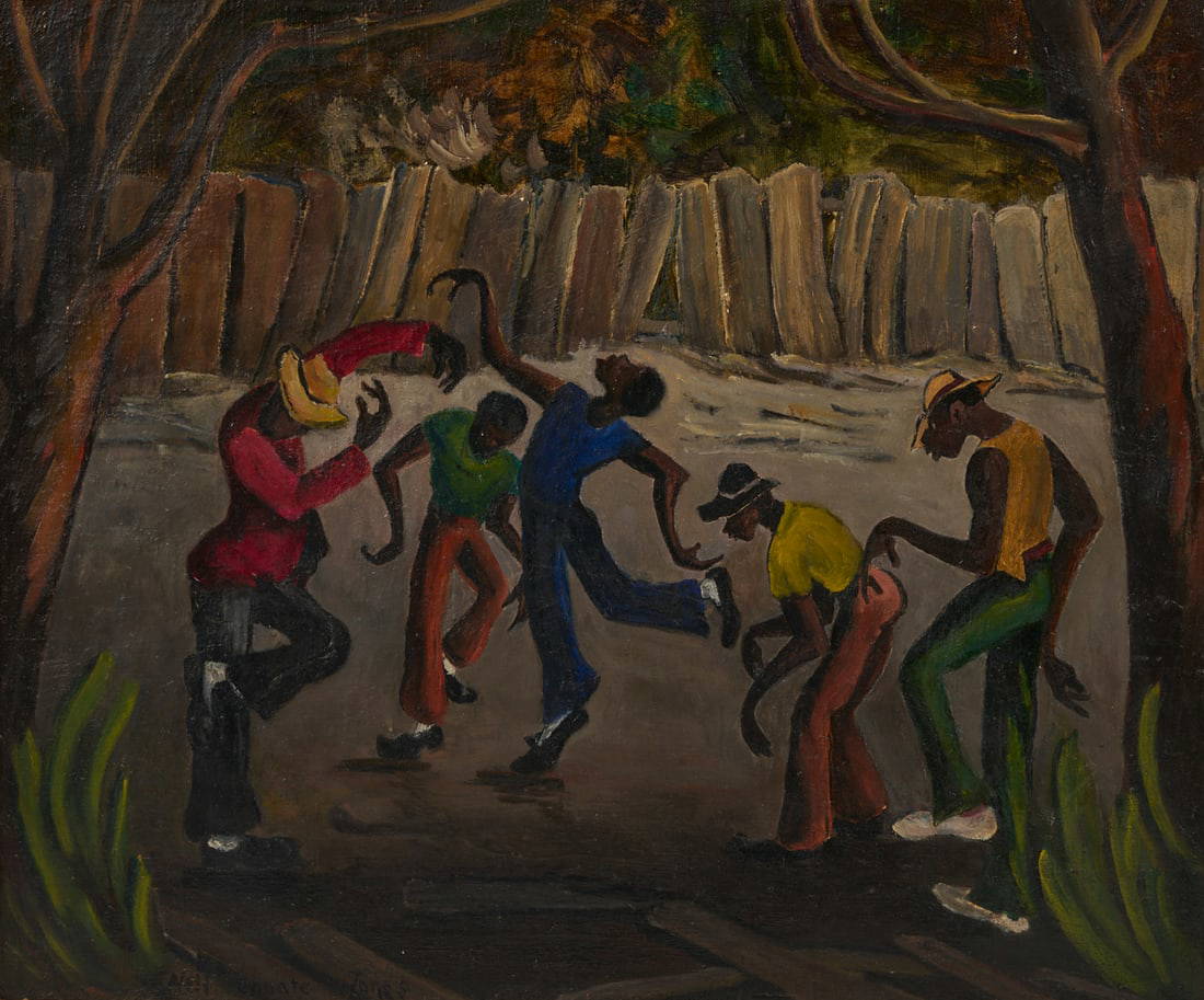 Nell Choate Jones O/C Painting, Men Dancing