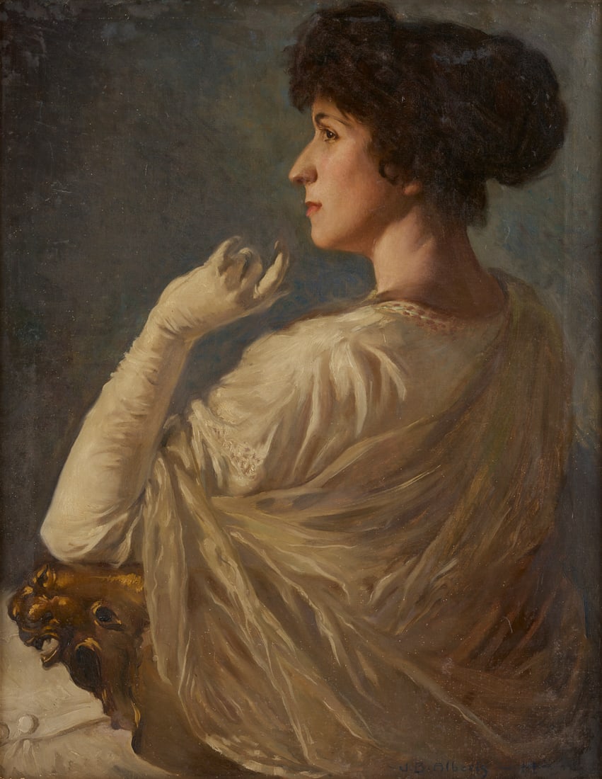 John Alberts O/C Portrait of a Lady with Gloved Hand (1 of 15)
