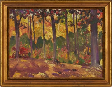 John Kelly Fitzpatrick O/C Autumn Landscape, Alabama Woodlands, 1942