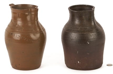 2 East TN Grindstaff Stoneware Pitchers