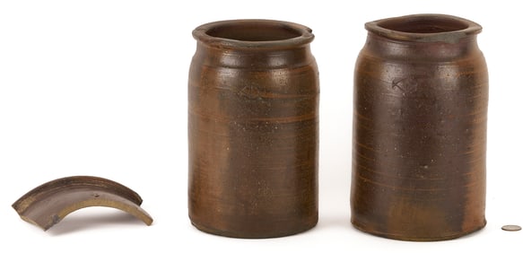2 East TN Stoneware Pottery Jars, attrib. John E. Glass