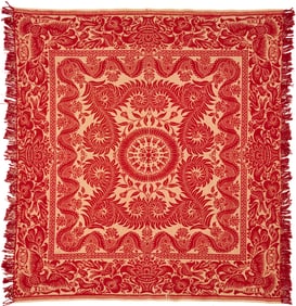 Maryville, TN Woolen Mills Red & White Coverlet