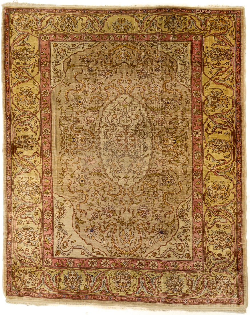 Antique Turkish Silk on Silk Hereke Rug (1 of 10)