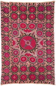 Uzbek Suzani Embroidered Textile, 7 ft x 10 ft