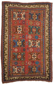 Antique Caucasian Kazak Area Rug, 5 x 7