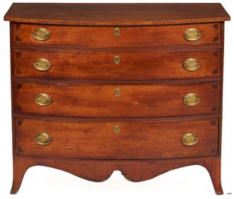American Federal Inlaid Bowfront Chest of Drawers