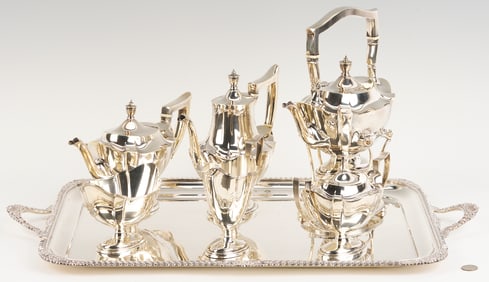 6 Pc. Gorham Plymouth Sterling Tea Set & S/P tray