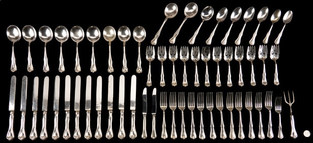 58 Pcs Sterling Silver Flatware, Most Frank M. Whiting