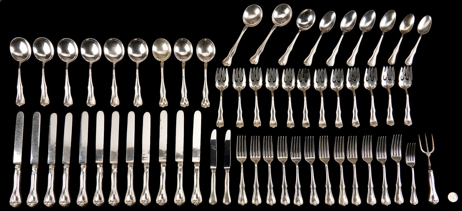 58 Pcs Sterling Silver Flatware, Most Frank M. Whiting (1 of 9)