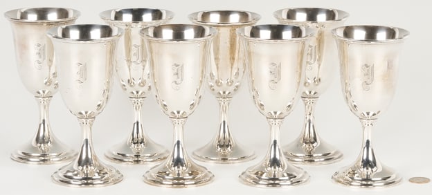 8 S. Kirk & Son Sterling Silver Goblets