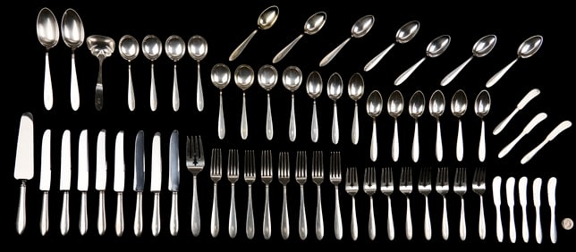 61 pcs Manchester Sterling Flatware, Puritan Pattern