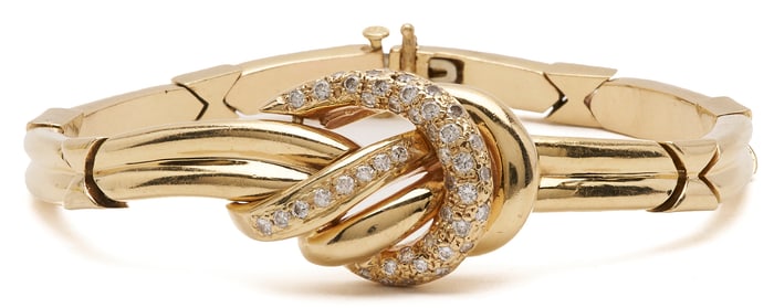 14K Gold & Diamond Knot Bracelet