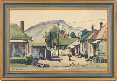Julius Delbos W/C, Lookout Mountain from Blue Goose Hollow, Chattanooga, TN, c. 1950