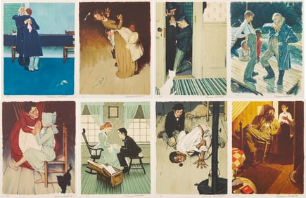 8 Norman Rockwell Signed Lithographs, Huckleberry Finn Suite