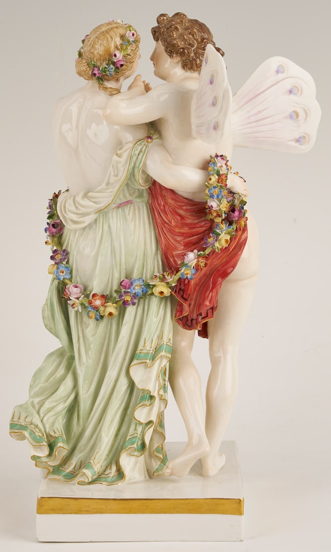Meissen Porcelain Figurine, Eros and Psyche, plus Lamp - 10