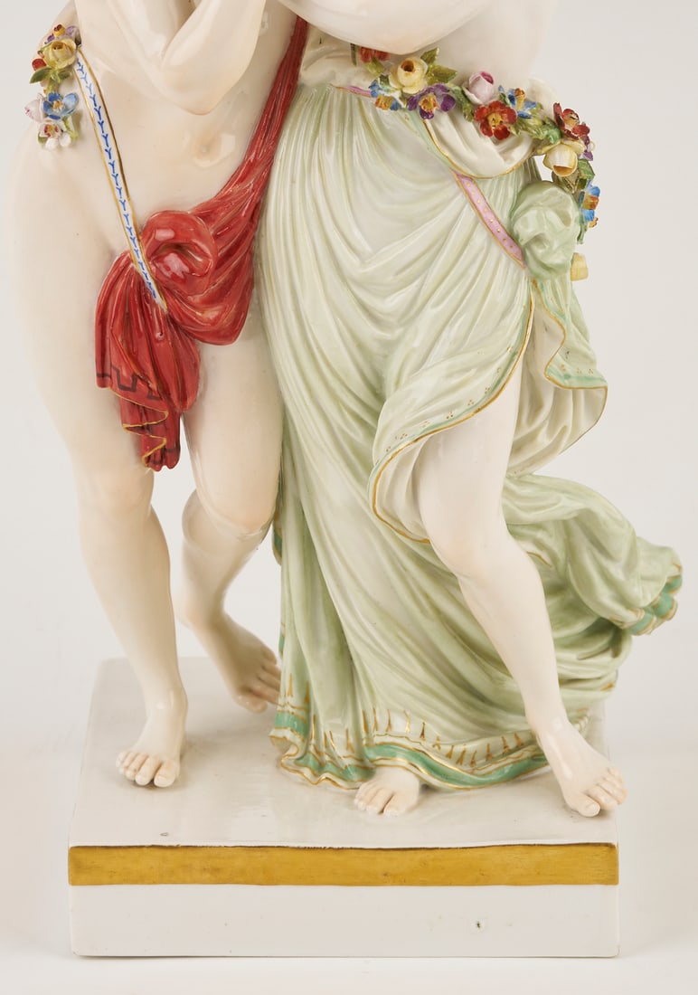 Meissen Porcelain Figurine, Eros and Psyche, plus Lamp - 4