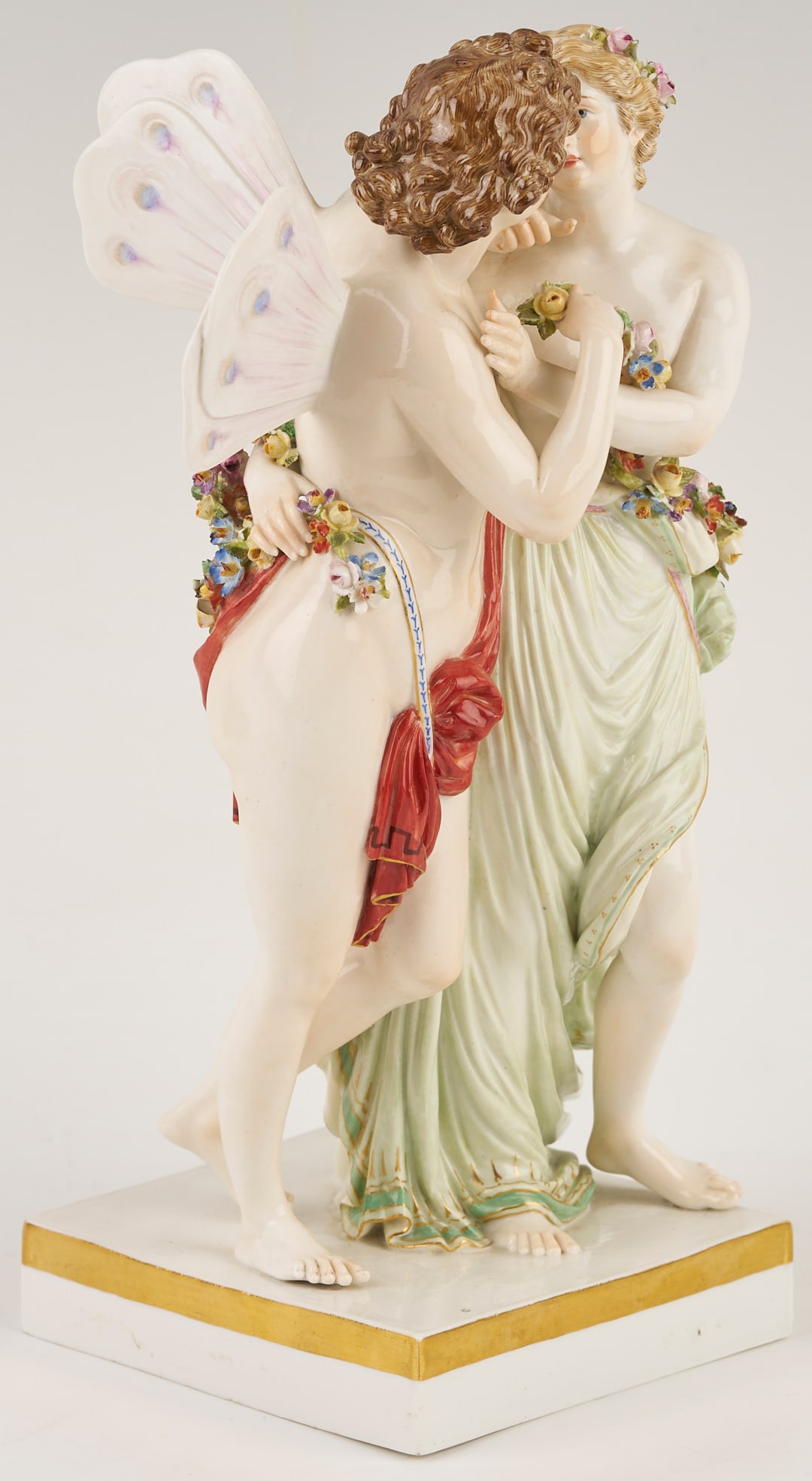 Meissen Porcelain Figurine, Eros and Psyche, plus Lamp - 5
