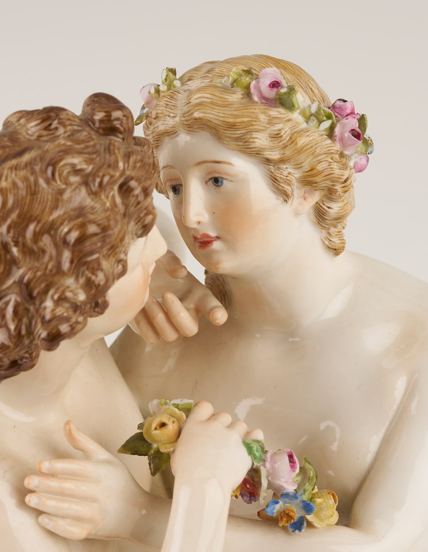 Meissen Porcelain Figurine, Eros and Psyche, plus Lamp - 8