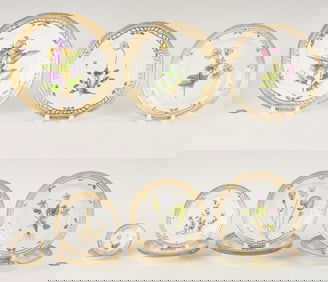 13 Pieces of Royal Copenhagen Flora Danica Porcelain Dinnerware