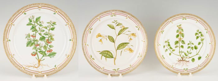 3 Royal Copenhagen Flora Danica Serving Platters