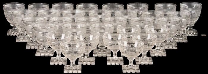 32 Hunt Scene Engraved Crystal Goblets