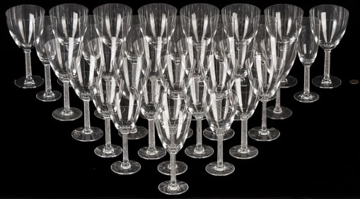 34 pcs Lalique Phalsbourg Crystal Stemware