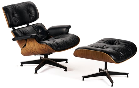 Eames Black Lounge Chair and Ottoman, Herman Miller