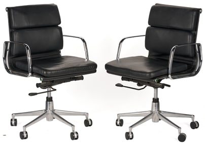 Pair of Eames/Herman Miller  Soft Pad Low Back Arm Chairs