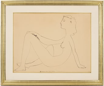 Pablo Picasso Lithograph; Nu Assis, De Profil, 1947