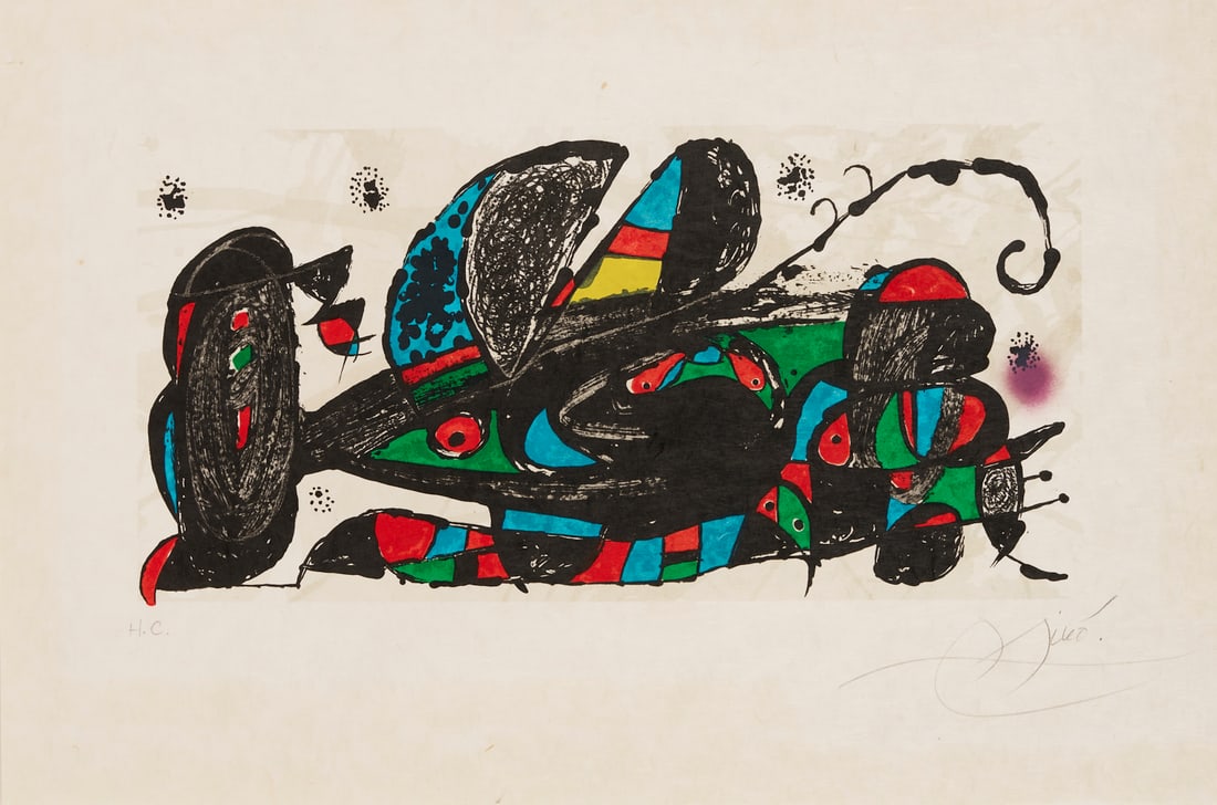 Joan Miro Signed 1974 Lithograph, Escultor Iran (plus poster) (1 of 19)