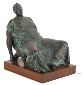 Francisco Zuniga Bronze Sculpture, Evelia en Una Butaca, 1972