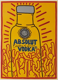 Keith Haring Absolut Vodka Pop Art Advertising Lithograph, Absolut Haring, 1986