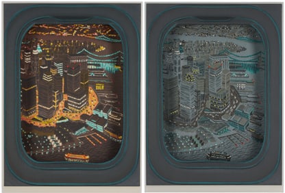 2 Yvonne Jacquette Cased Lithos: Manhattan, Dawn and Night