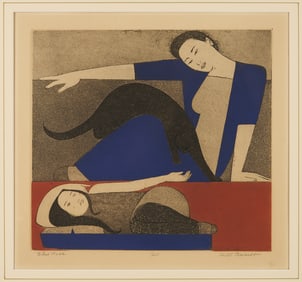 Will Barnet Aquatint Etching, Blue Robe