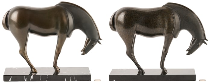Pr. Loet Vanderveen Armored Horse Bronze Sculptures