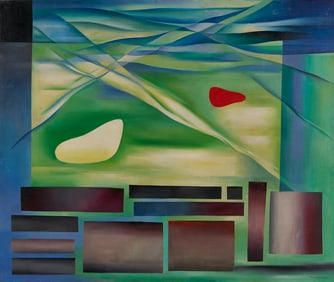 Philip Perkins abstract O/C, At One Ment, 1950