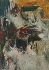 Large Walter Hollis Stevens Oil Painting, Cascade