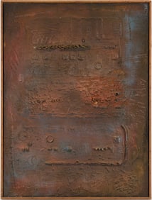 Large C. Kermit Ewing Abstract Mixed Media Painting, Chain Makers Studio, 1963