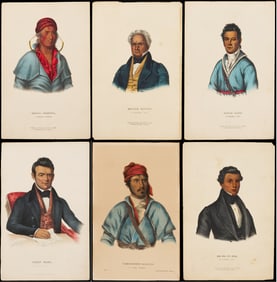 6 McKenney & Hall Lithographs from Indian Tribes of N. America