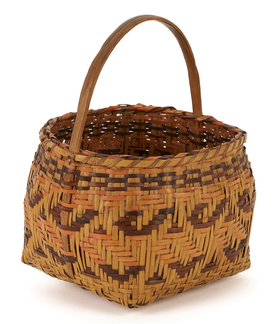 2 Native American Cherokee Rivercane Baskets - 9