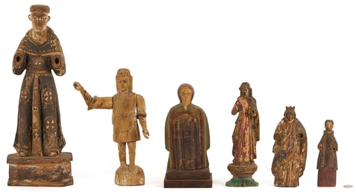 6 Carved Santos Figures