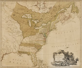 1777 Map: Wm. Faden, British Colonies in N. America, ex. John Tyler