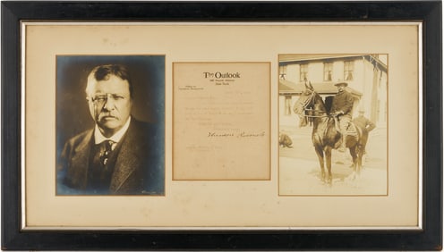President Teddy Roosevelt Signed Letter & Framed Photos