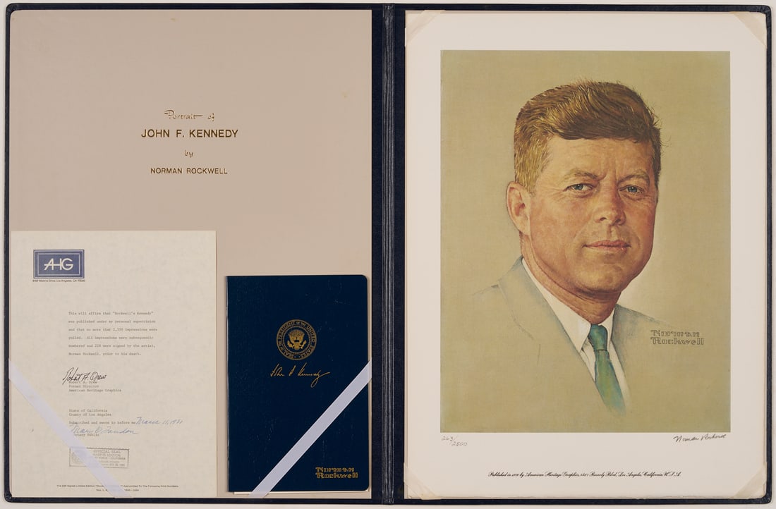 Norman Rockwell Signed John F. Kennedy Portrait, 1976 (1 of 11)