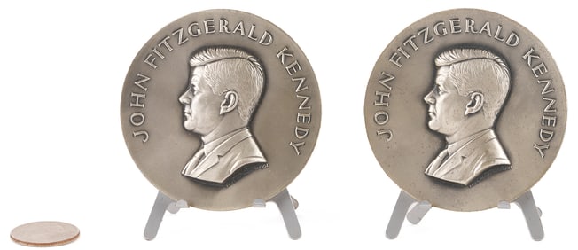 Pair .999 Silver John F. Kennedy  Inaugural Medals, Medallic Art Company